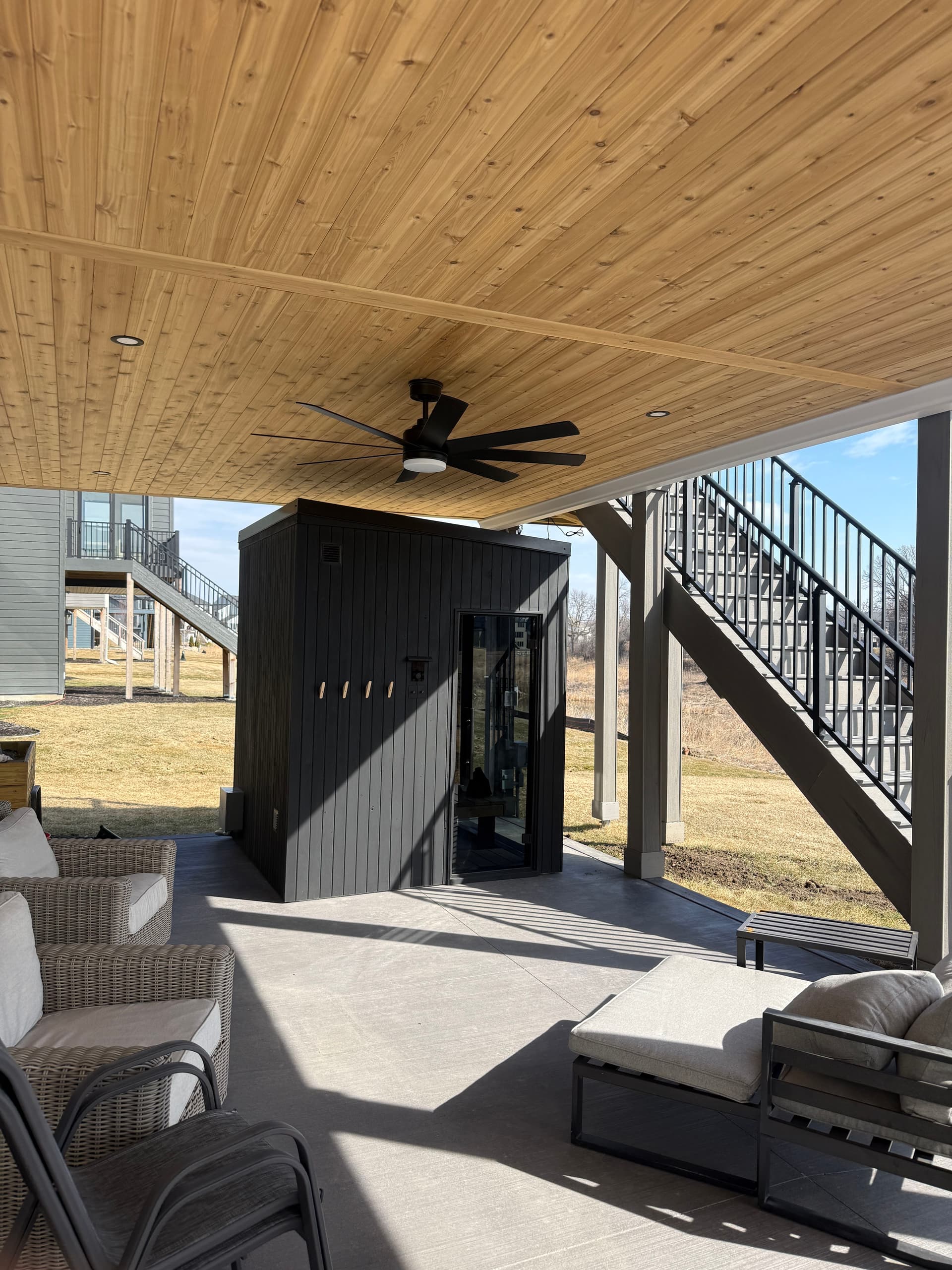 Gallery photos for Under-Deck Outdoor Living Space with Sauna and Lighting: Image #2